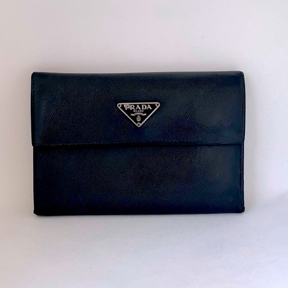Prada Saffiano Leather Trifold Wallet - Picture 1 of 11